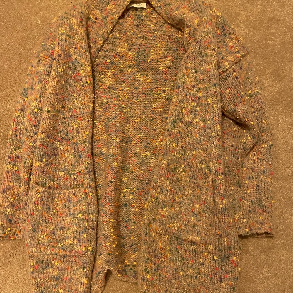 Multicolored open sweater